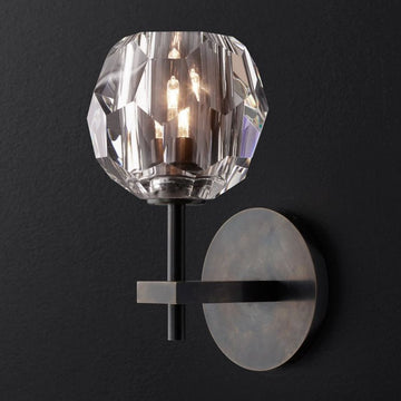 Kristal Clear Glass Short Wall Sconce -  lamerlighting