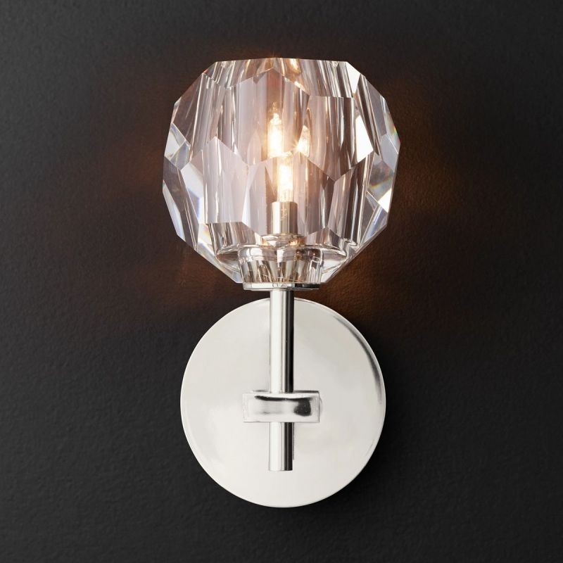 Kristal Clear Glass Short Wall Sconce -  lamerlighting