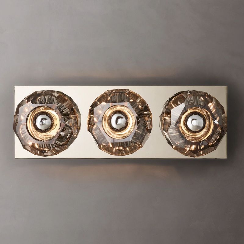 Kristal Smoke Glass Linear Short Wall Sconce -  lamerlighting