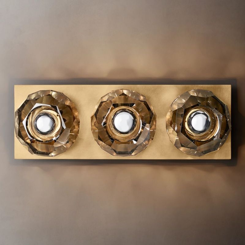 Kristal Smoke Glass Linear Short Wall Sconce -  lamerlighting