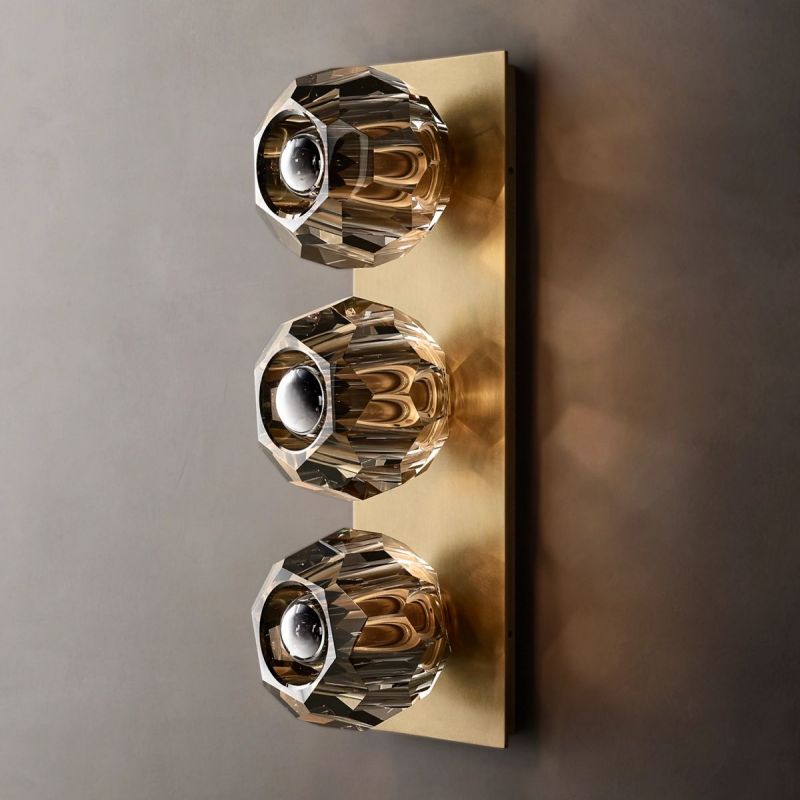 Kristal Smoke Glass Linear Short Wall Sconce -  lamerlighting