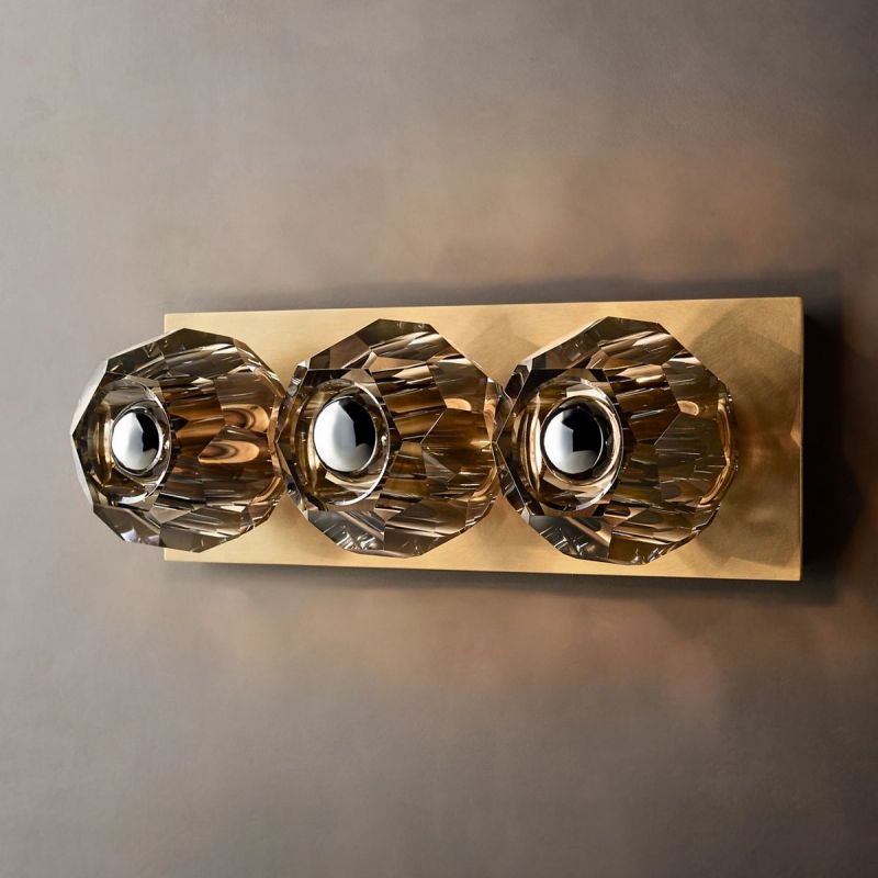 Kristal Smoke Glass Linear Short Wall Sconce -  lamerlighting