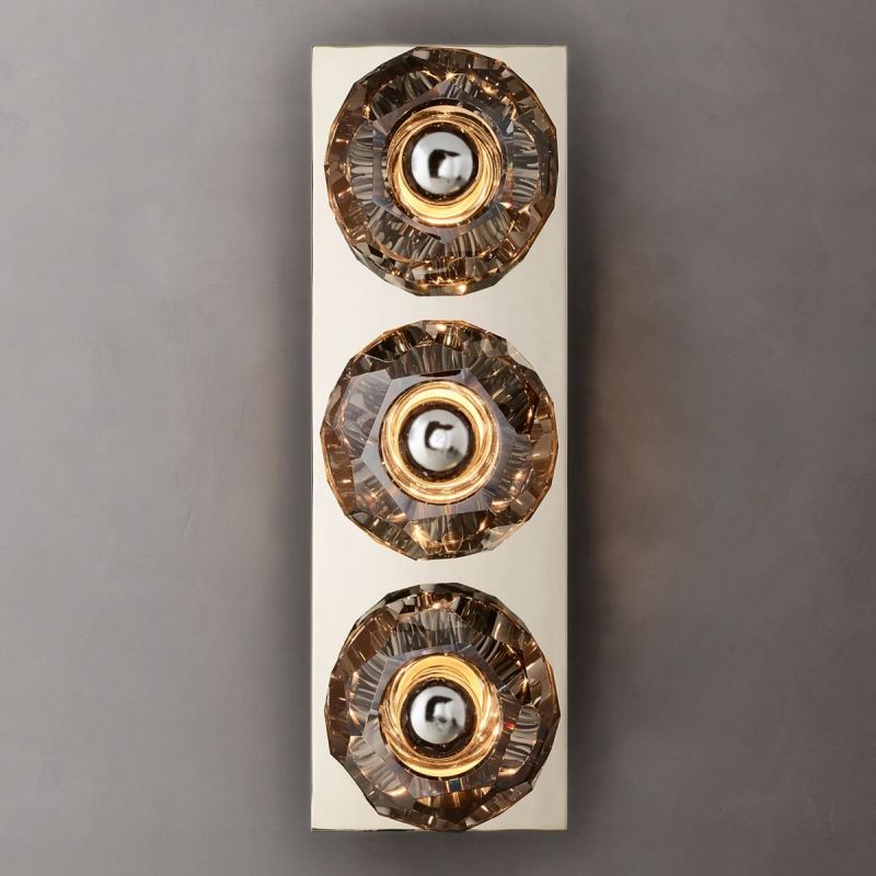 Kristal Smoke Glass Linear Short Wall Sconce -  lamerlighting