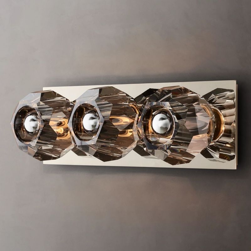Kristal Smoke Glass Linear Short Wall Sconce -  lamerlighting