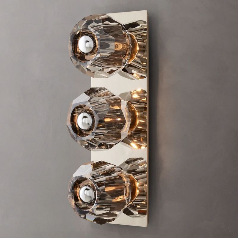 Kristal Smoke Glass Linear Short Wall Sconce -  lamerlighting