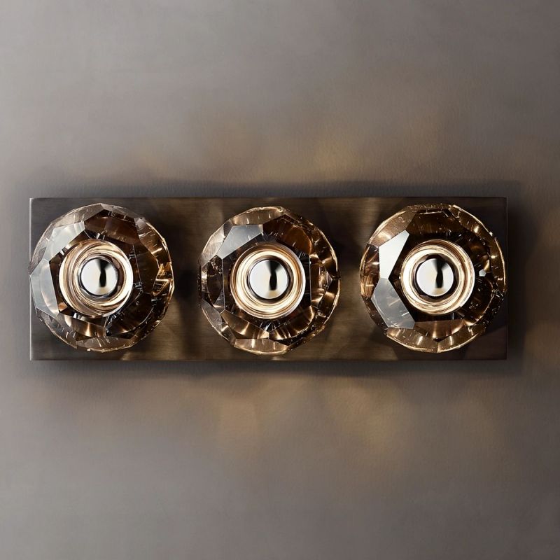 Kristal Smoke Glass Linear Short Wall Sconce -  lamerlighting