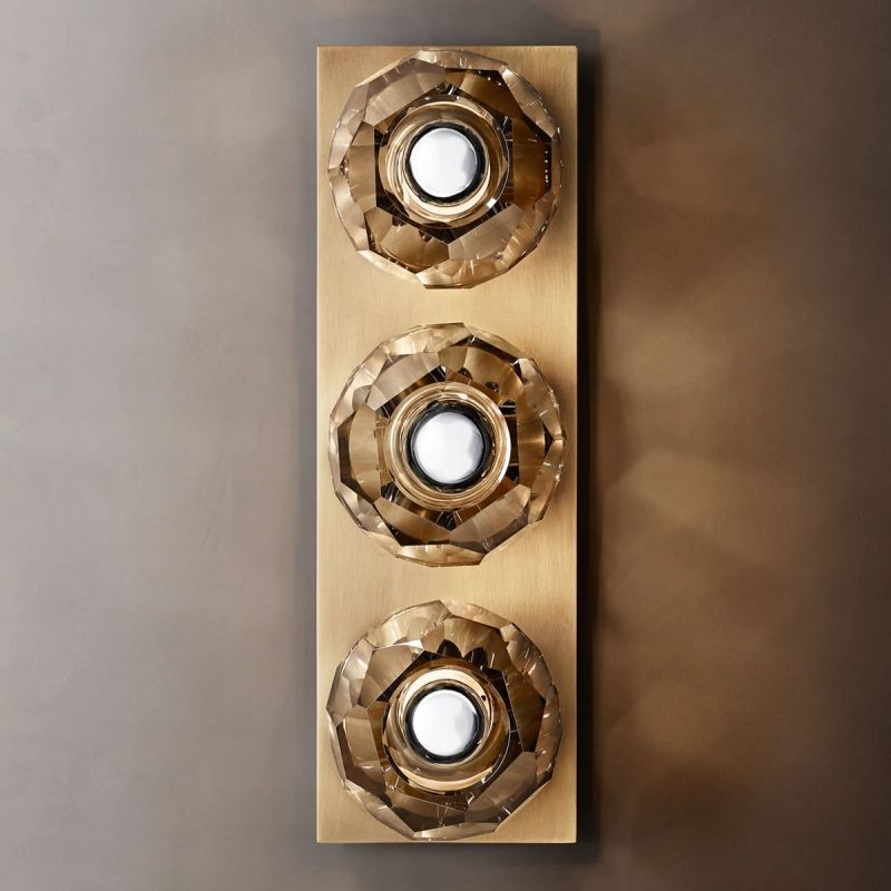 Kristal Smoke Glass Linear Short Wall Sconce -  lamerlighting