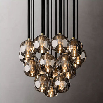 Kristal Glass Round Cluster Chandelier 19