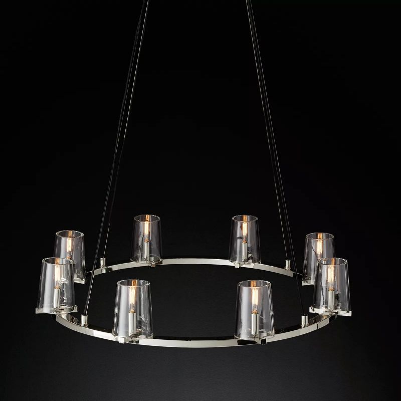 Kuseau Glass Round Chandelier 36" - lamerlighting