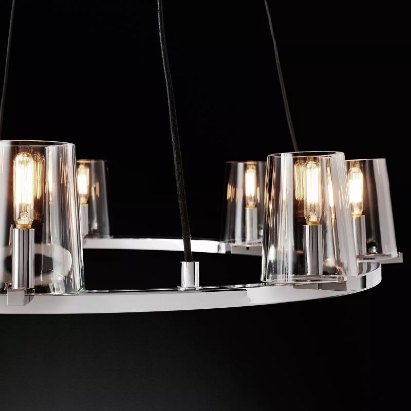 Kuseau Glass Round Chandelier 36" - lamerlighting