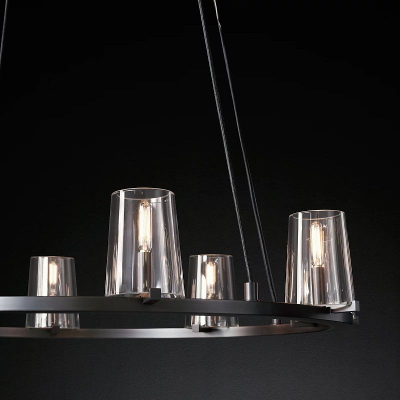 Kuseau Glass Round Chandelier 36" - lamerlighting
