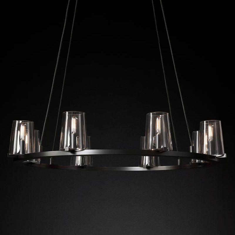 Kuseau Glass Round Chandelier 36" - lamerlighting