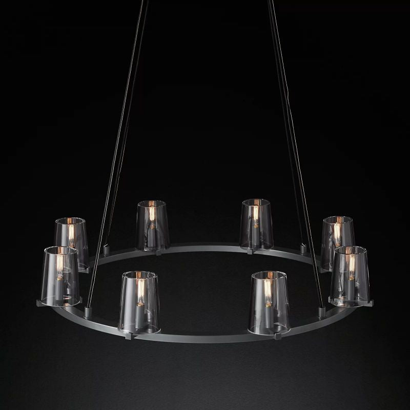 Kuseau Glass Round Chandelier 36" - lamerlighting