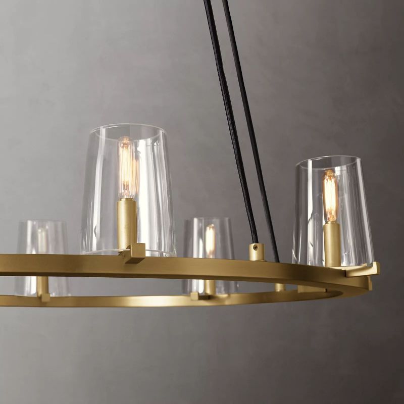 Kuseau Glass Round Chandelier 36" - lamerlighting