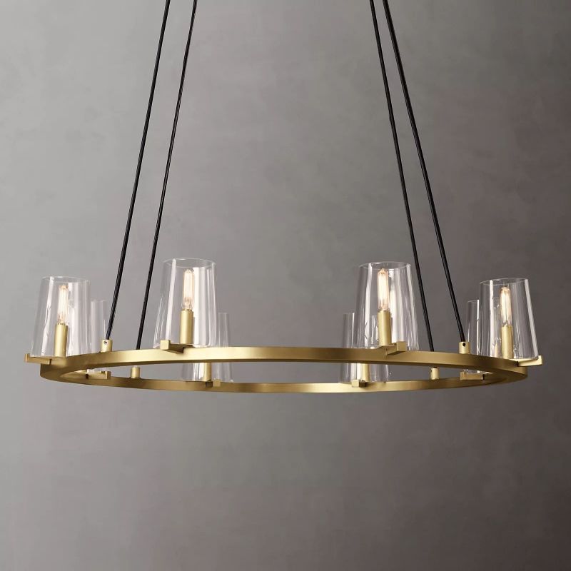 Kuseau Glass Round Chandelier 36" - lamerlighting