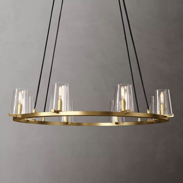 Kuseau Glass Round Chandelier 36" - lamerlighting