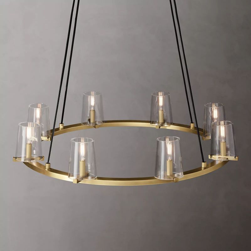 Kuseau Glass Round Chandelier 36" - lamerlighting