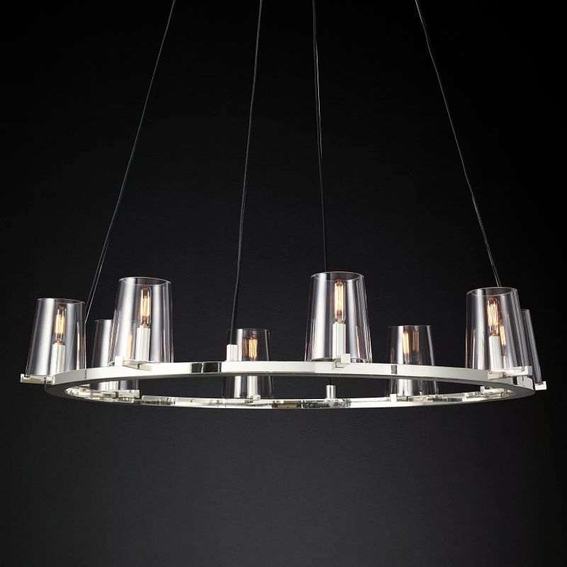 Kuseau Glass Round Chandelier 36" - lamerlighting