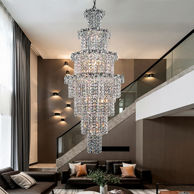 Lamer Lighting Grand Lumina K9 Crystal Chandelier - grand American estate foyer