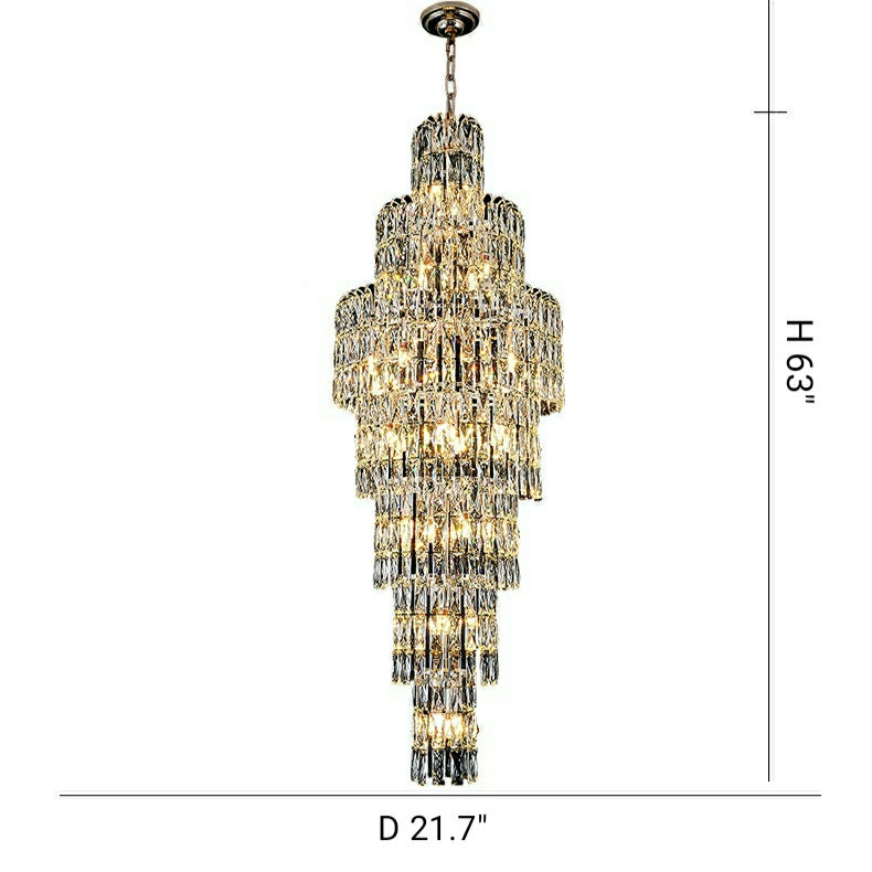 Lamer Lighting Grand Lumina Long Crystal Chandelier - Background Shot