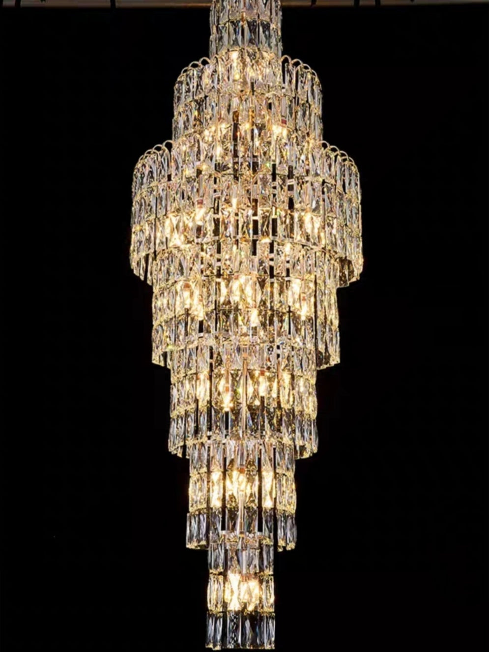 Lamer Lighting Grand Lumina Long Crystal Chandelier - Background Shot