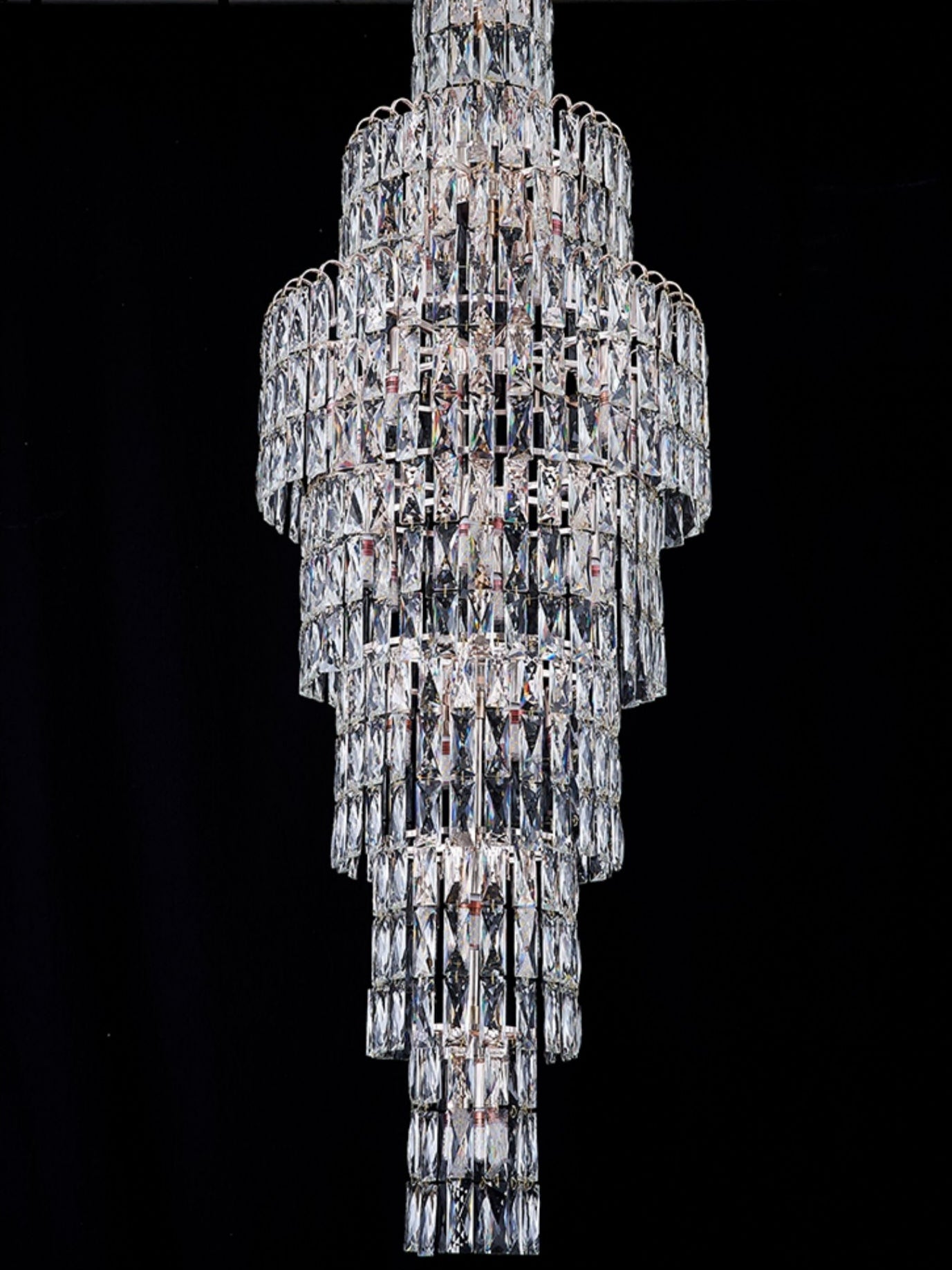 Lamer Lighting Grand Lumina Long Crystal Chandelier - Background Shot