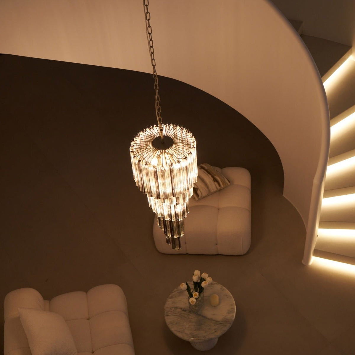Lucente Noir Spiral Chandelier - Vakkerlight