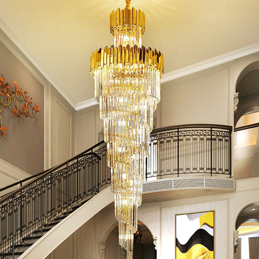 Lamer Lighting Opulent Grandeur Long K9 Crystal Chandelier - American ballroom or formal entertaining space