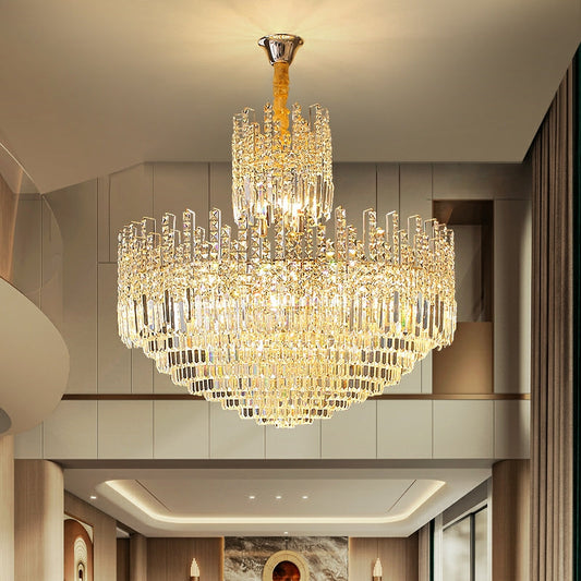 Lamer Lighting Grand Luminous Round K9 Crystal Chandelier - American ballroom or formal entertaining space