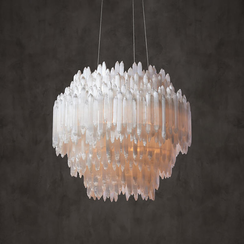 Art Selenite Layer Round Chandelier - Merlin Lamps