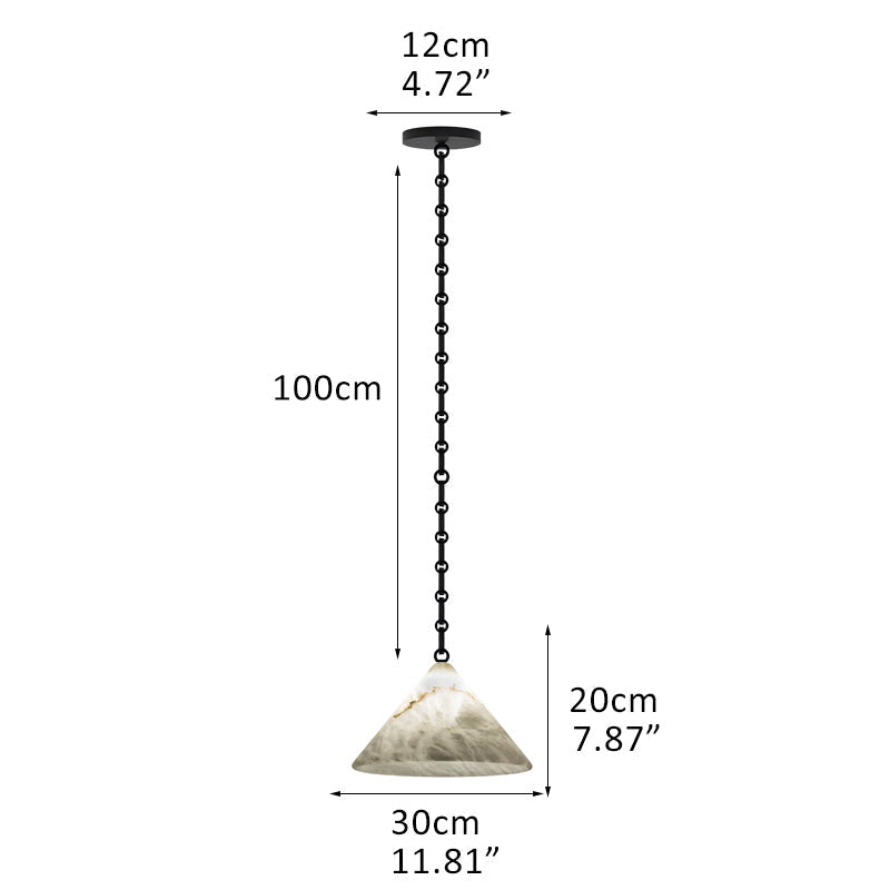 Multi-Head Matte White Alabaster Cone Hanging Kitchen Pendant Light
