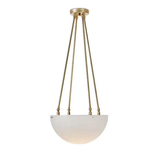 Large 'Moon' Alabaster and Brass Pendant Lamp