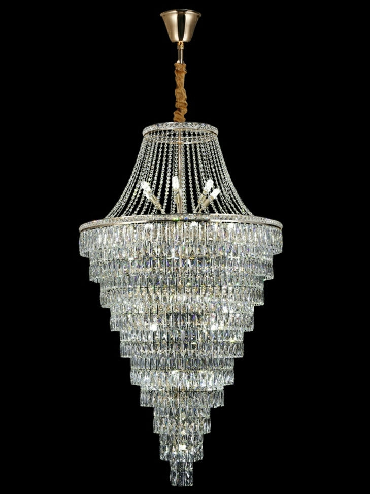 Lamer Lighting Grand Radiance Tiered Round Crystal Chandelier - Background Shot