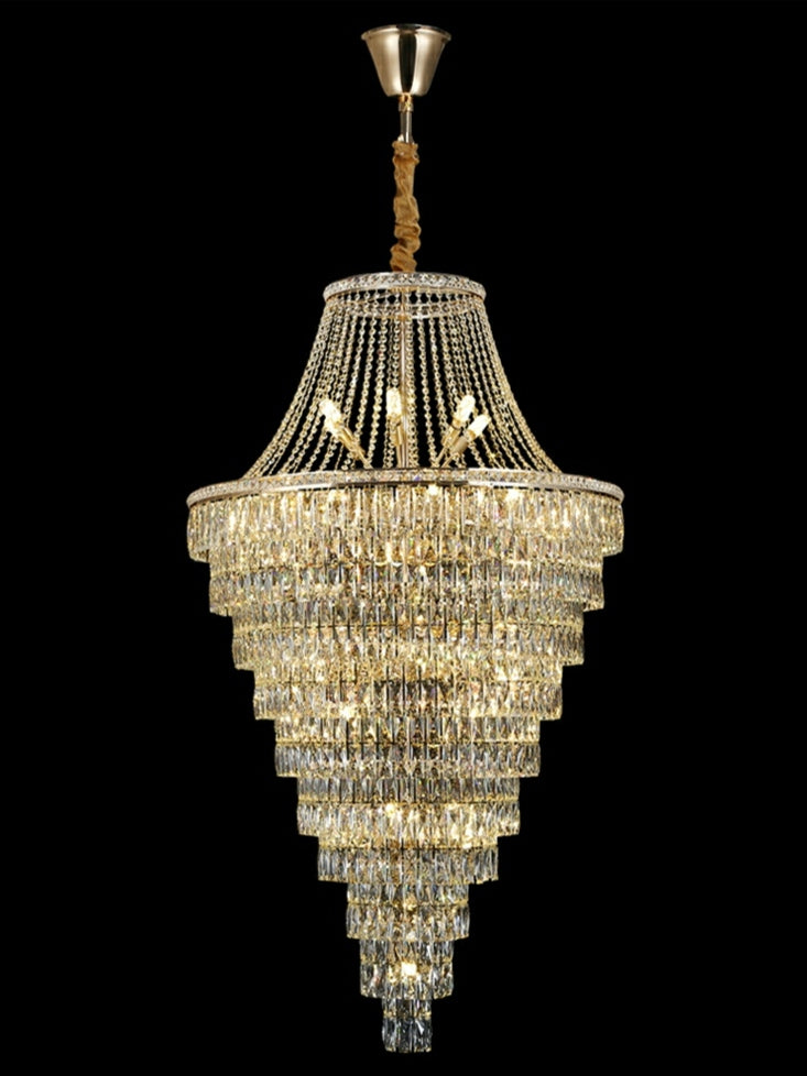 Lamer Lighting Grand Radiance Tiered Round Crystal Chandelier - Background Shot