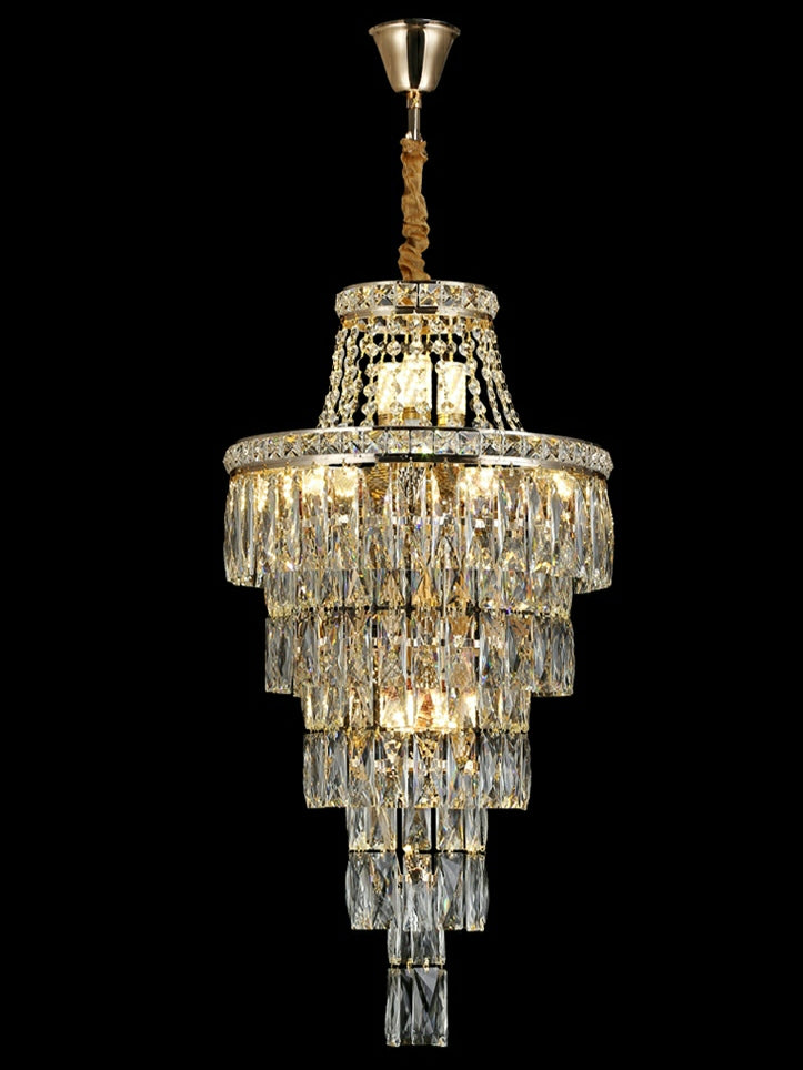 Lamer Lighting Grand Radiance Tiered Round Crystal Chandelier - Background Shot