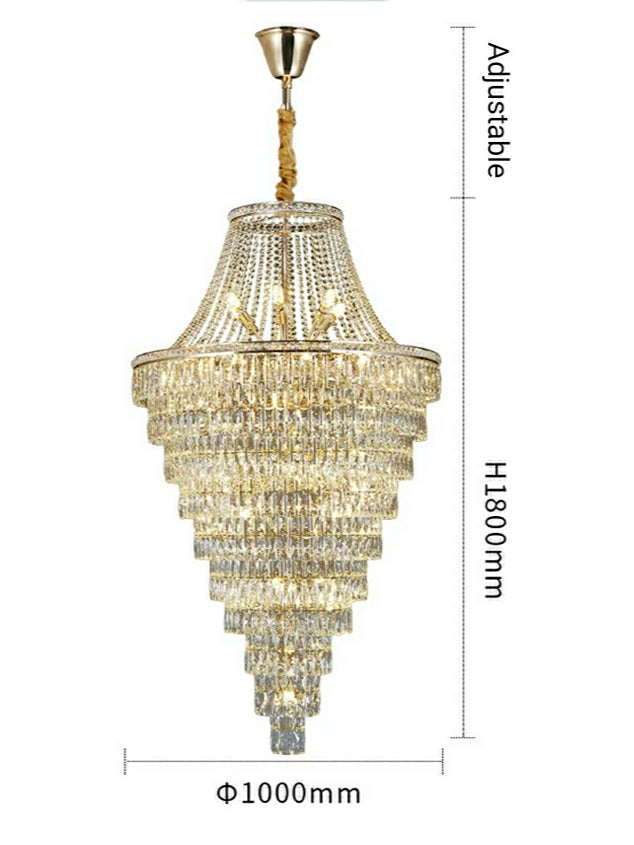 Lamer Lighting Grand Radiance Tiered Round Crystal Chandelier - Background Shot