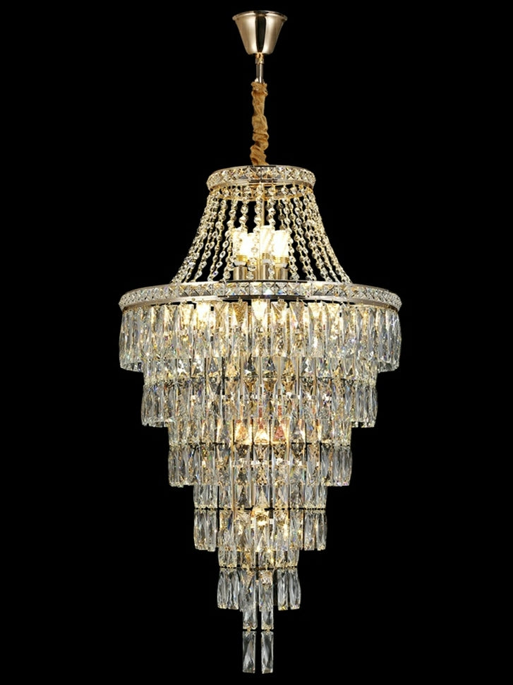 Lamer Lighting Grand Radiance Tiered Round Crystal Chandelier - Background Shot
