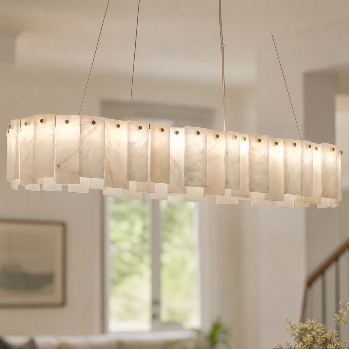 Modern Rectangular Layered Pendant Chandelier