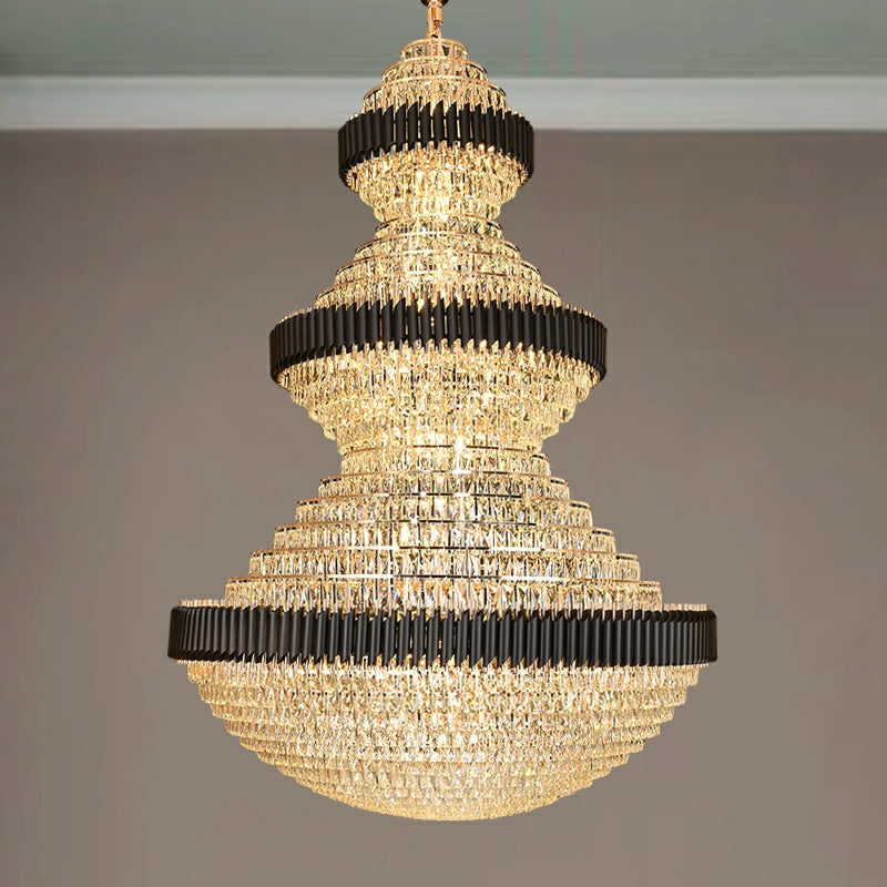 Lamer Lighting Grand Lumina Round Iron Crystal Chandelier - Background Shot