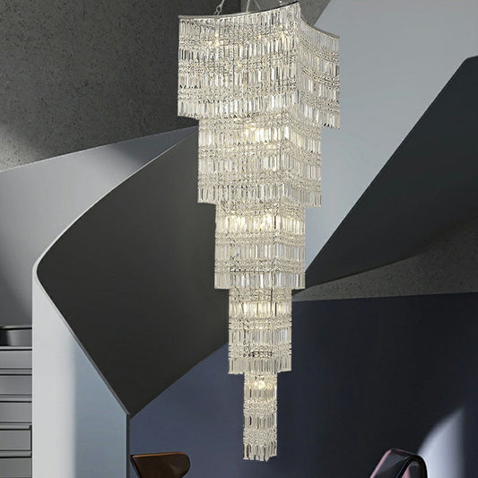 Lamer Lighting Grand Tiered K9 Crystal Foyer Chandelier - American ballroom or formal entertaining space