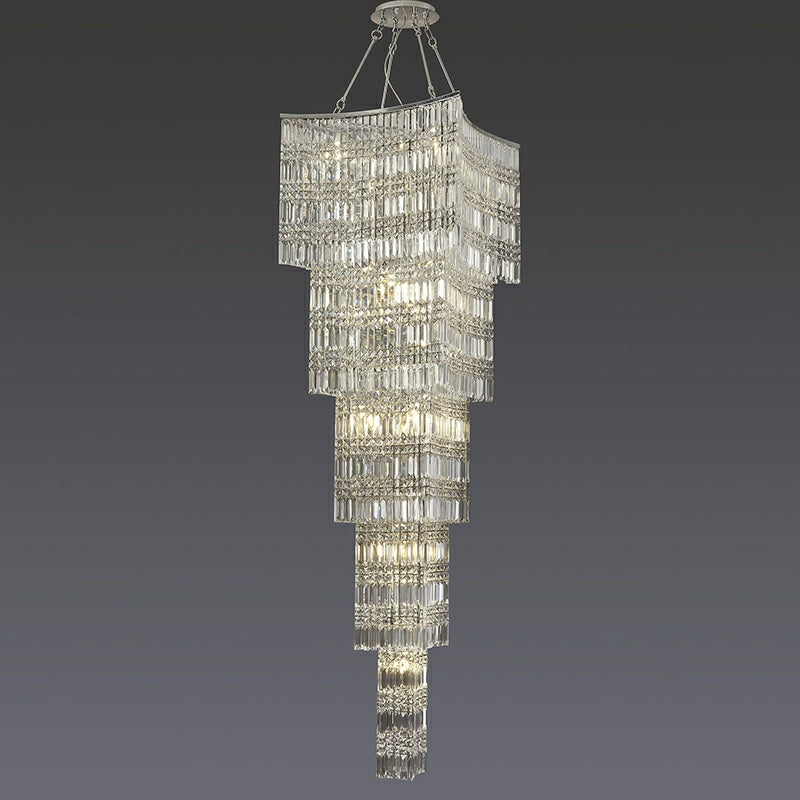 Lamer Lighting Grand Tiered K9 Crystal Foyer Chandelier - Background Shot