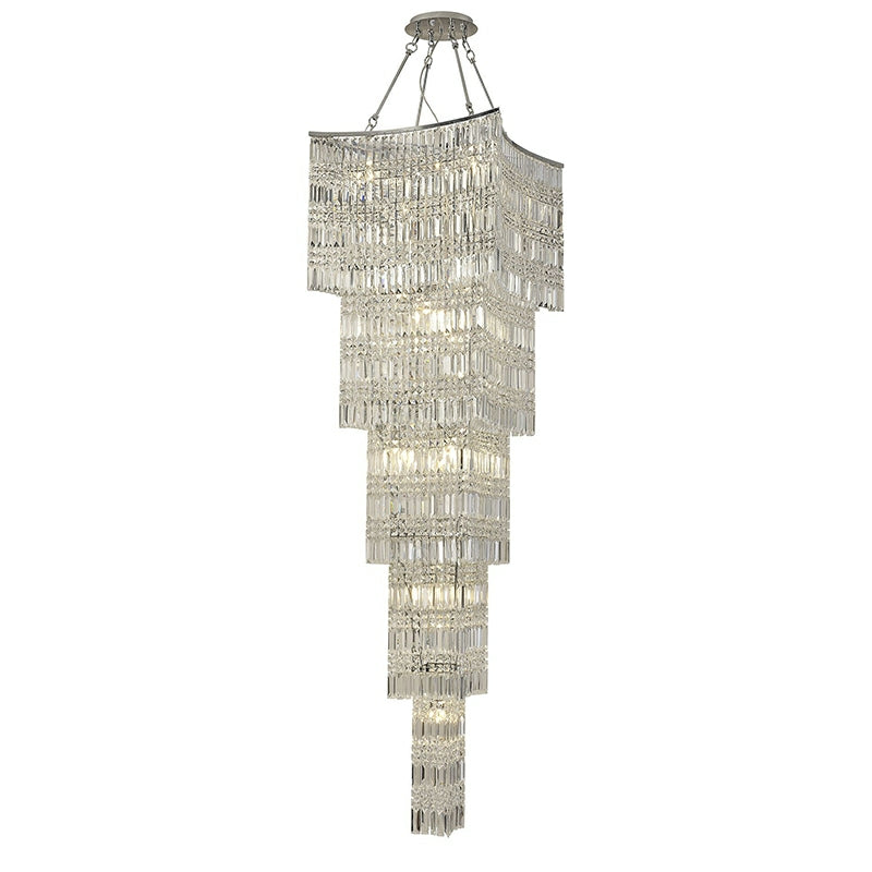 Lamer Lighting Grand Tiered K9 Crystal Foyer Chandelier - Background Shot