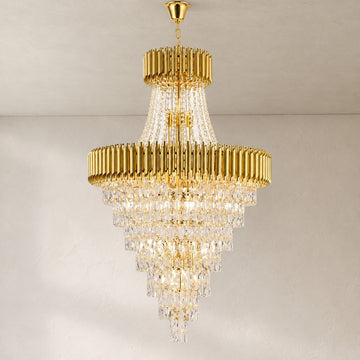 Modern Black Crystal Spiral Chandelier, 31.5 Inch
