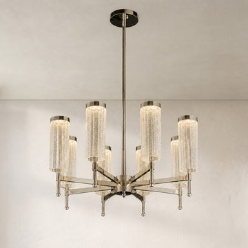 Modern Chrome 8-Light Ring Chandelier