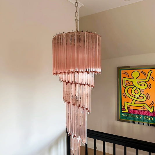 Hollywood Regency Amber Glass Chandelier, 15.7 inch