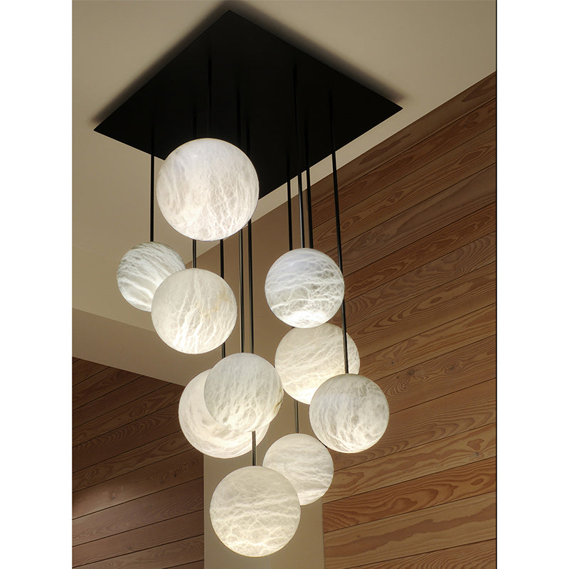 Lamer Lighting Alabaster Orb Cluster Pendant Chandelier - Background Shot