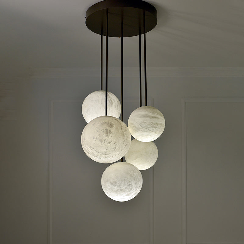 Lamer Lighting Alabaster Orb Cluster Pendant Chandelier - Background Shot