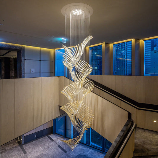 Lamer Lighting Grand Spiral Glass Chandelier - grand American estate foyer
