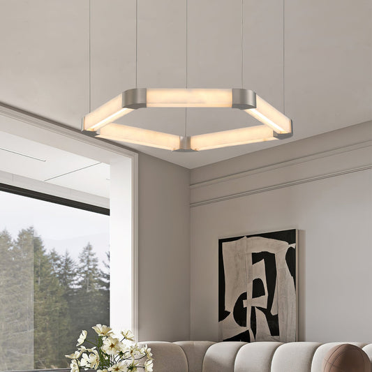 Ola Single Ring Alabaster Chandelier