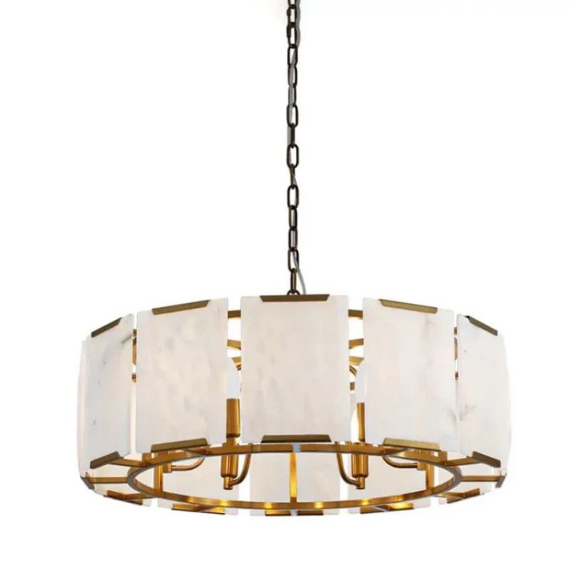 Lamer Lighting Grand Alabaster Round Chandelier - Background Shot